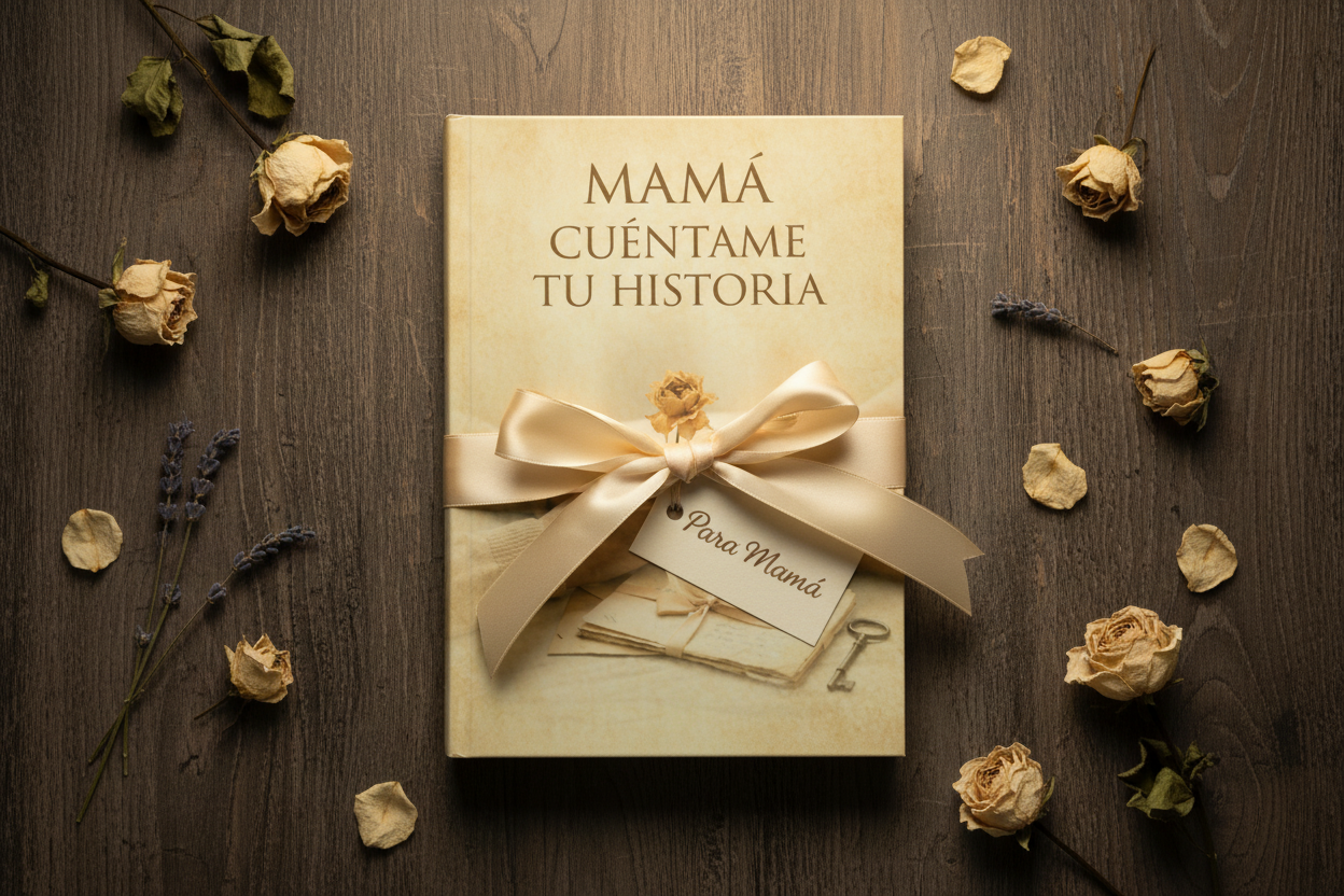 Presentación como regalo con lazo y flores